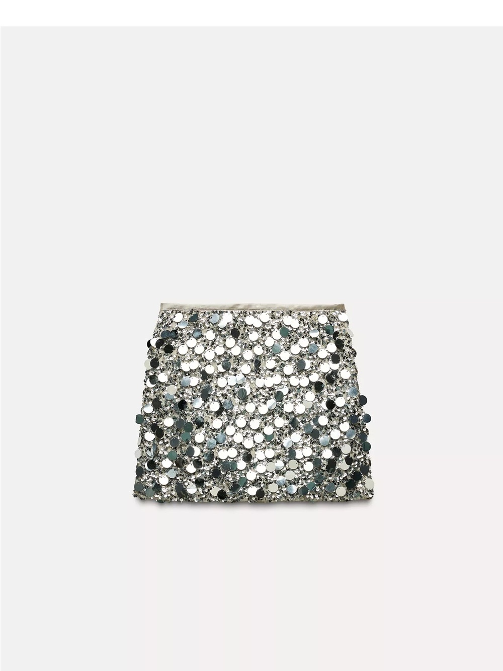 Zara Silver Sequin Mini Skirt